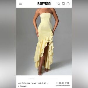 Babyboo Lemon Strapless Maxi Dress